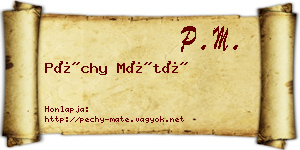 Péchy Máté névjegykártya